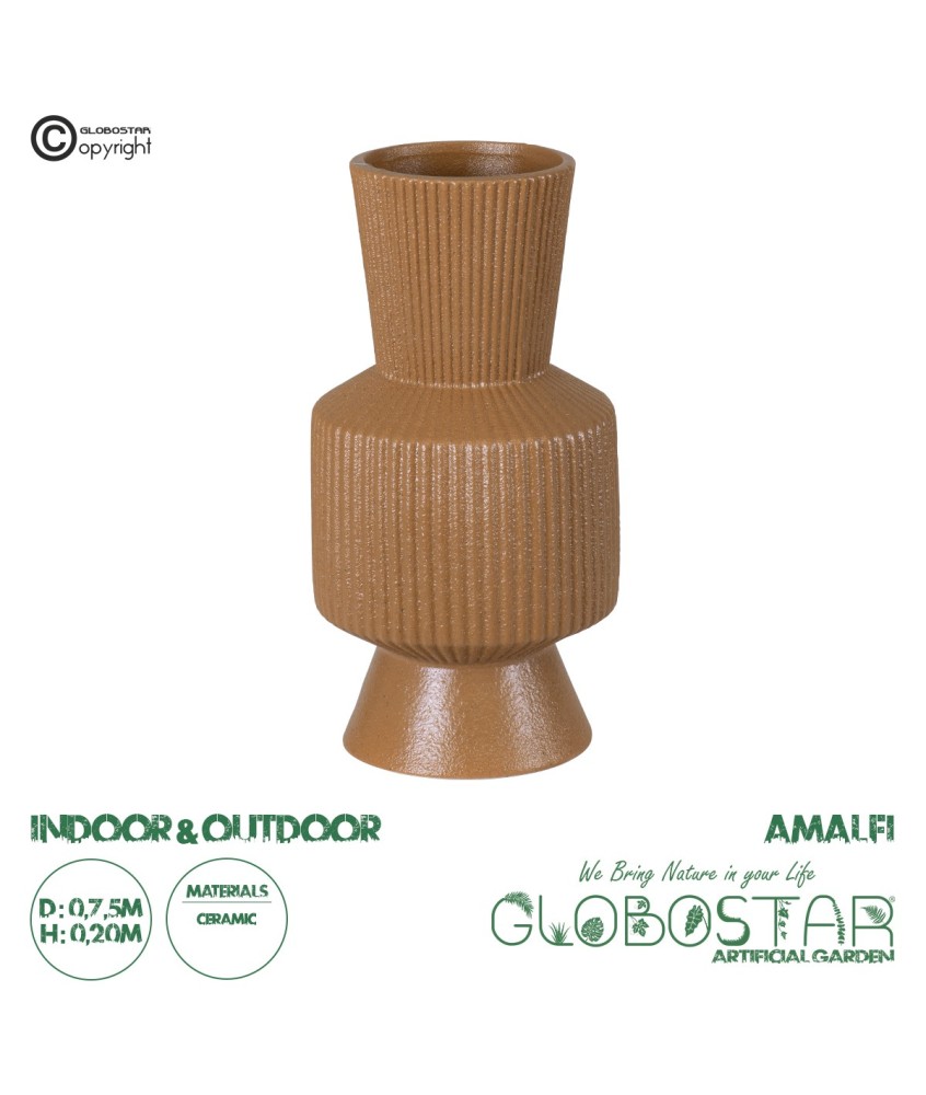 GloboStar® Artificial Garden AMALFI 20469 Πήλινο Κεραμικό Κασπώ Γλάστρα - Flower Pot Κεραμιδί Φ7.5cm x Υ20cm